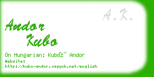 andor kubo business card